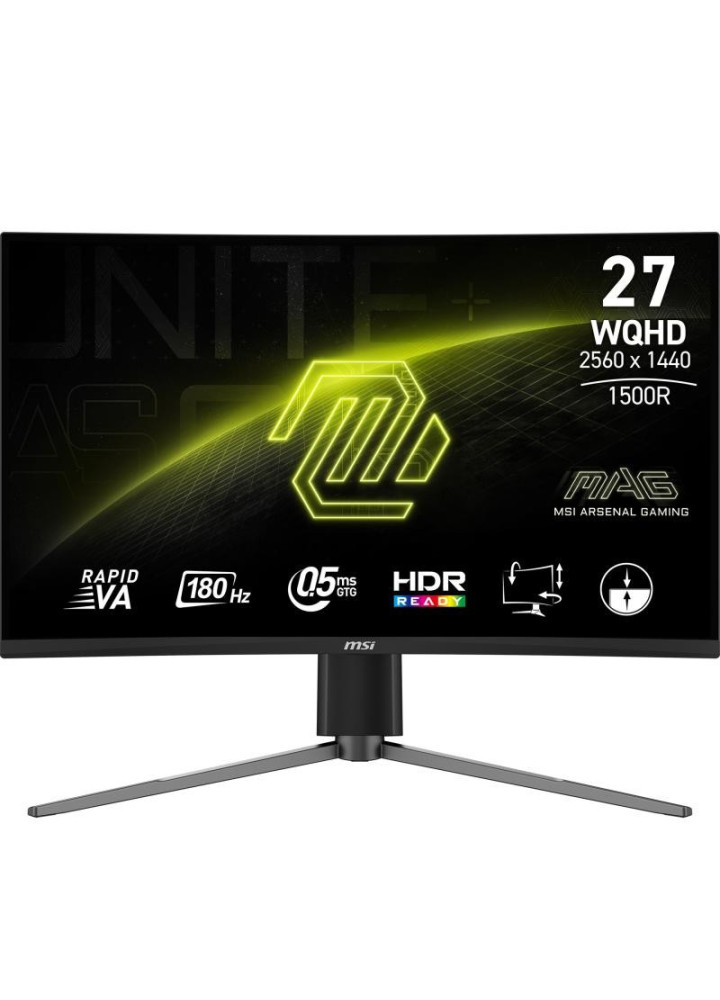 Écran MSI MAG 27CQ6PF écran plat de PC 68,6 cm (27") 2560 x 1440 pixels Wide Quad HD LCD Noir (9S6-3CD94M-012)