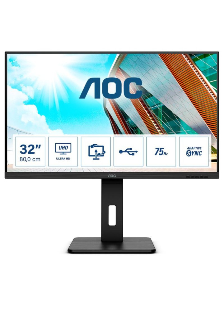 Écran AOC P2 U32P2 écran plat de PC 80 cm (31.5") 3840 x 2160 pixels 4K Ultra HD LED Noir