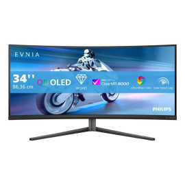 Écran Philips Evnia 34M2C6500/00 écran plat de PC 86,4 cm (34") 3440 x 1440 pixels Wide Quad HD QDOLED Gris