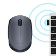 Souris Logitech M170 Grey-K souris Bureau Ambidextre RF sans fil Optique 1000 DPI (910-004642)