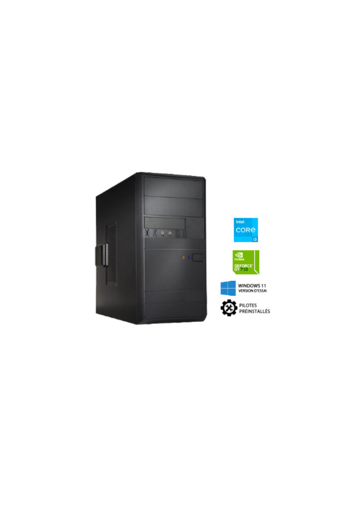 PC de bureau EX-E300 i3-10100F/16G/500G/GeForce GT710/Windows version d'essai