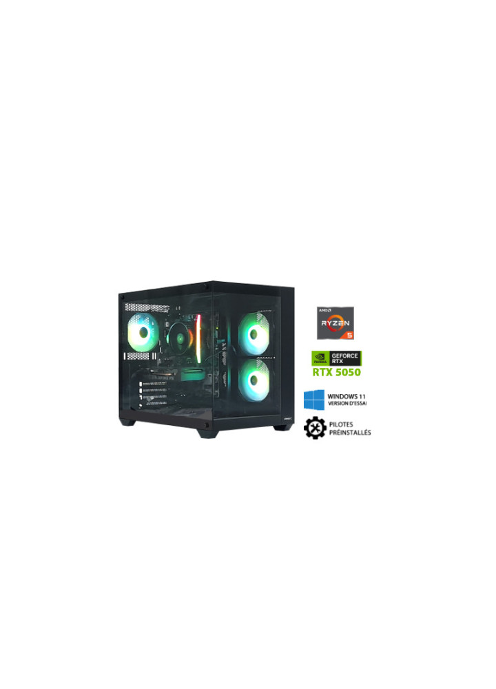 PC de bureau LYRA-415AS AMD Ryzen 5/16G/1T/GeForce RTX5050/Windows version d'essai